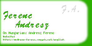 ferenc andresz business card